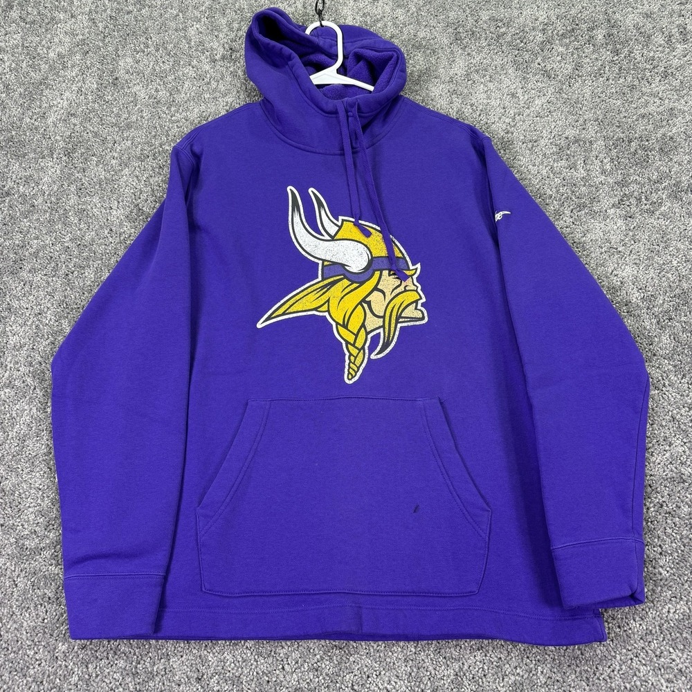 Minnesota Vikings Hoodie Mens Medium Purple NFL Football Nike Fleece Sweatshirt